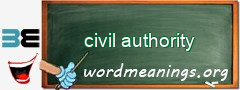WordMeaning blackboard for civil authority